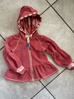 Matilda Jane Dusty Rose Hooded Zip Peplum Jacket